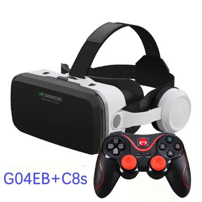 VR Shinecon 가상 현실 카스크 헬멧 스마트 폰용 3D 안경 스마트 폰 헤드셋 고글 쌍안경 비디오 게임 Wirth Lens